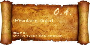 Offenberg Antal névjegykártya